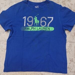 Ralph Lauren Kids Blue and Green Logo Tee